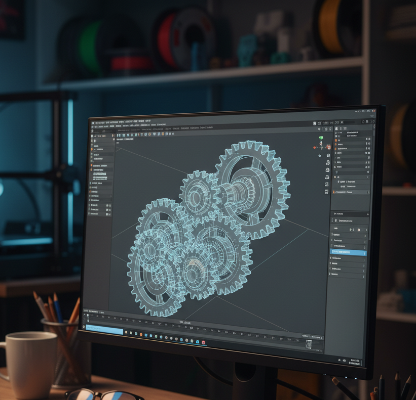 Mostrando un boceto diseñado en 3D