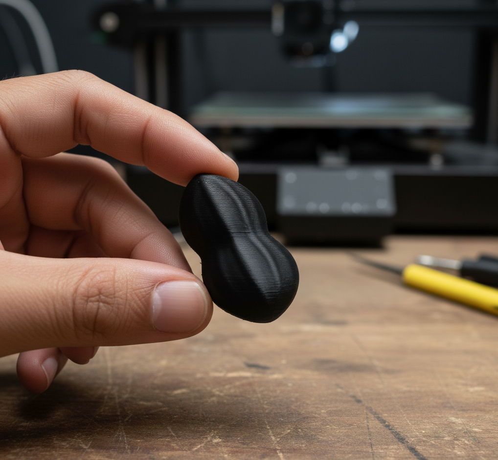 Pieza de repuesto, con forma irregular, única para el problema específico. 